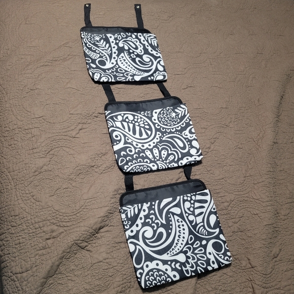 Thirty One Bag Hanging Oh Snap Pocket Pouch Black White Links BONUS PopUp - Picture 4 of 16